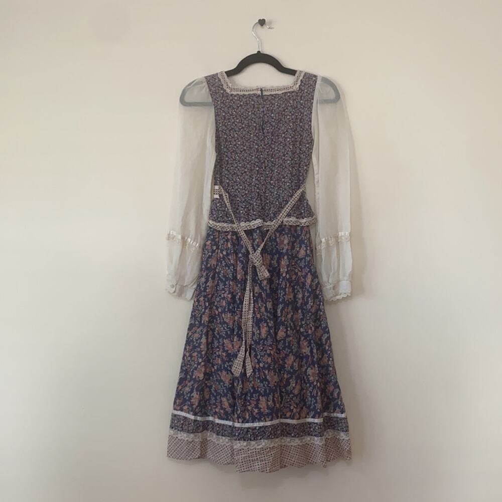 Gunne Sax VTG 1970s RARE Print Birds & Bees Dress - Picture 2 of 10
